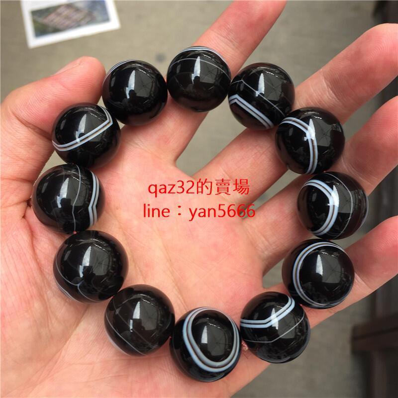 中国天眼一線藥師老黑瑪瑙正眼男款指指輪20号唐物 25S10 A6 一線藥師天珠手鍊時尚手工編繩纏絲瑪瑙天眼手串顆顆