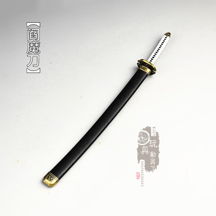 1/6微縮冷兵器鬼泣維吉爾閻魔刀帶鞘合金刀劍12寸兵人武器模型| 露天市