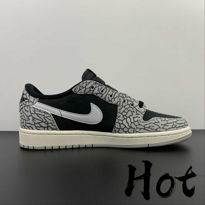 Hot Air Jordan 1 Low Black Cement 黑白灰爆裂紋低筒休閒運動CZ0790