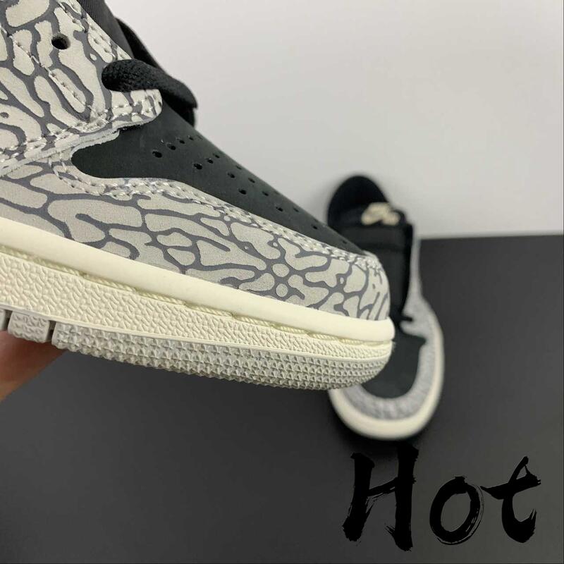 Hot Air Jordan 1 Low Black Cement 黑白灰爆裂紋低筒休閒運動CZ0790