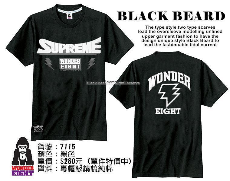 廠家直銷【潮牌．Wonder E】美系橫字母．Supreme．閃電款．夏日純棉短T