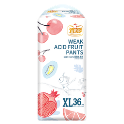 宜嬰弱酸水果褲L/XL/XXL超薄透氣紙尿褲嬰兒乾爽尿不濕男女寶寶M