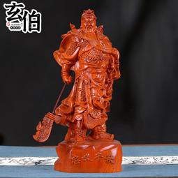 旧家蔵出 紫檀木 關公·關帝 關羽 彫刻 時代物 置物 インテリア 家具
