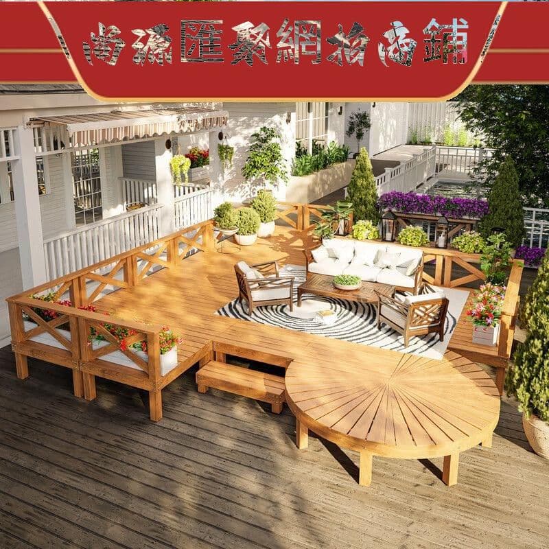 【臺灣現貨】新款防腐木戶外實木休閒露臺陽臺庭院園榻榻米露營木地臺定.制 | 露天市集 | 全台最大的網路購物市集