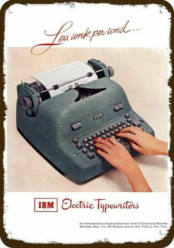 1952年ibm /國際商務機器打字機復古外觀金屬標誌