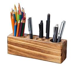 桌用筆夾實木桌面收納器鄉下木鉛筆夾噴泉