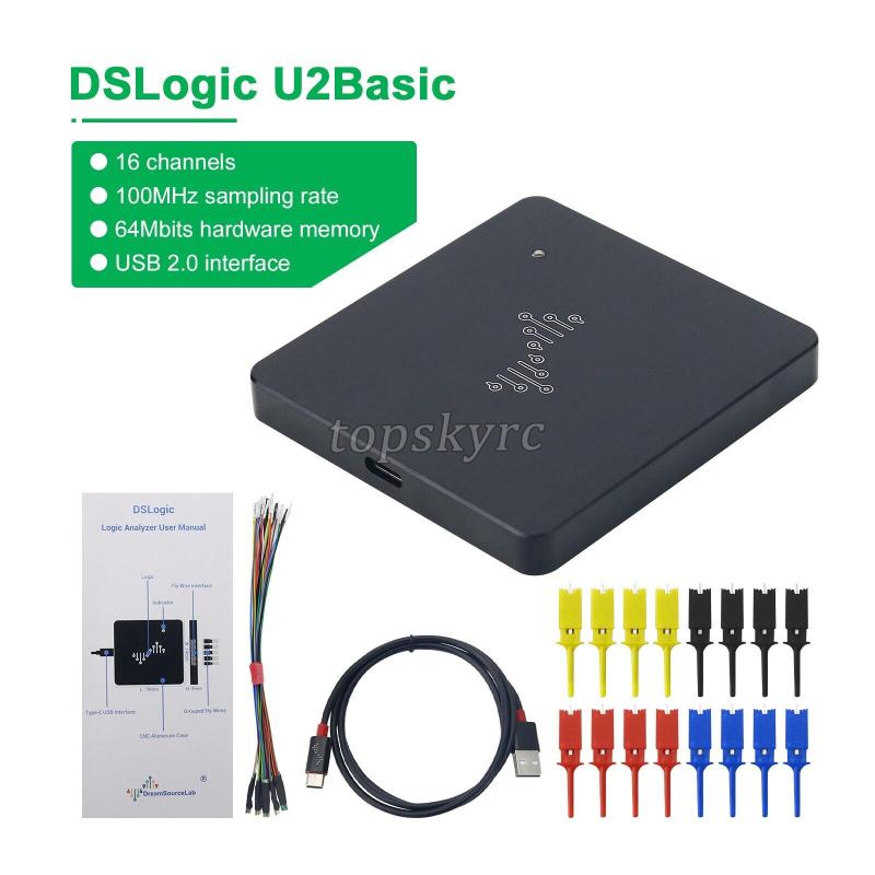 Analyseur Logique USB DSLogic U2Basic 100MHz 16 Voies - 64Mbits - Neuf