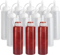 12包 番茄醬擠壓瓶 - 8盎司 塑膠調味品 擠壓 噴瓶
