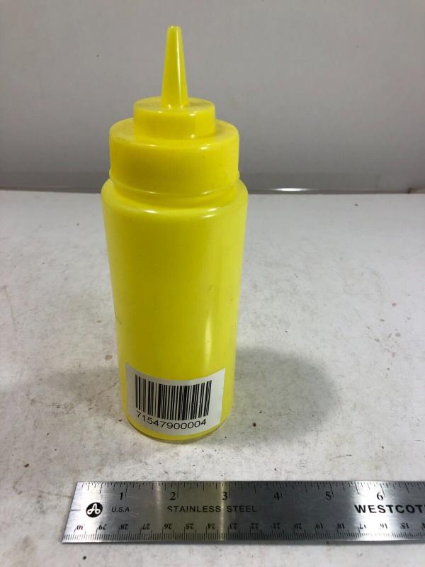 3x 18盎司塑膠擠壓 噴瓶調味品 分配器8“高 黃色
