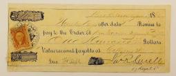 1868 公民銀行 新奧爾良檢查加納 eternal&co co;收購郵票 r27c