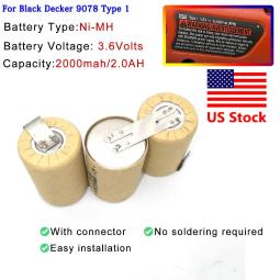 2X Batteries For Black Decker Versapak 7.2V 2.1Ah Ni-MH VP600