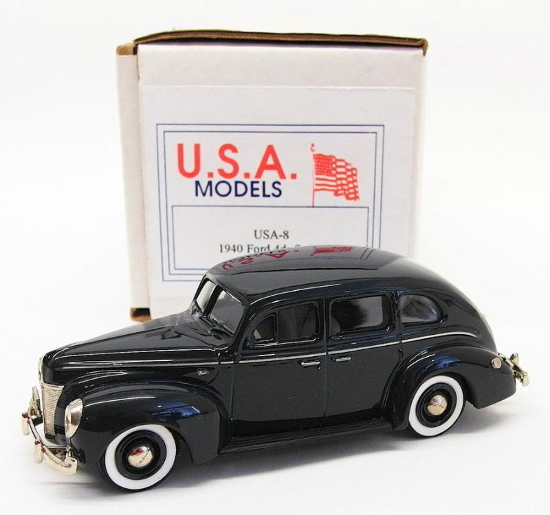 美國模型1/43 比例模型車 美國-8-1940 福特4dr sedan - 金屬藍色
