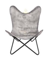 蝴蝶椅 灰色椅子和鐵折疊架,休閒辦公椅 pl2-1.196