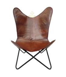 蝴蝶椅 - 印度真皮手工鐵框 辦公椅 pl2.6