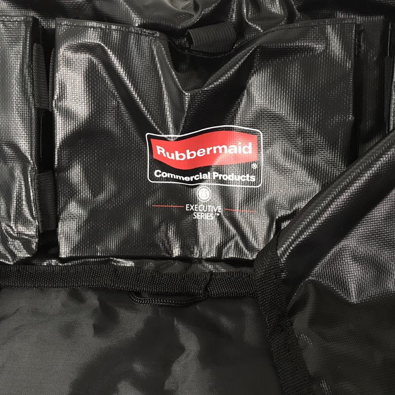 Coperchio Per Carrello Rubbermaid X-Cart 150L - Nero, Con Tasche Laterali, Chiusura A Velcro E Lacci
