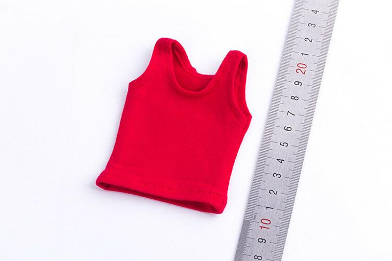 x1 1:6公仔 紅色男士服裝無袖背心襯衫 適用於12吋男性身體娃娃