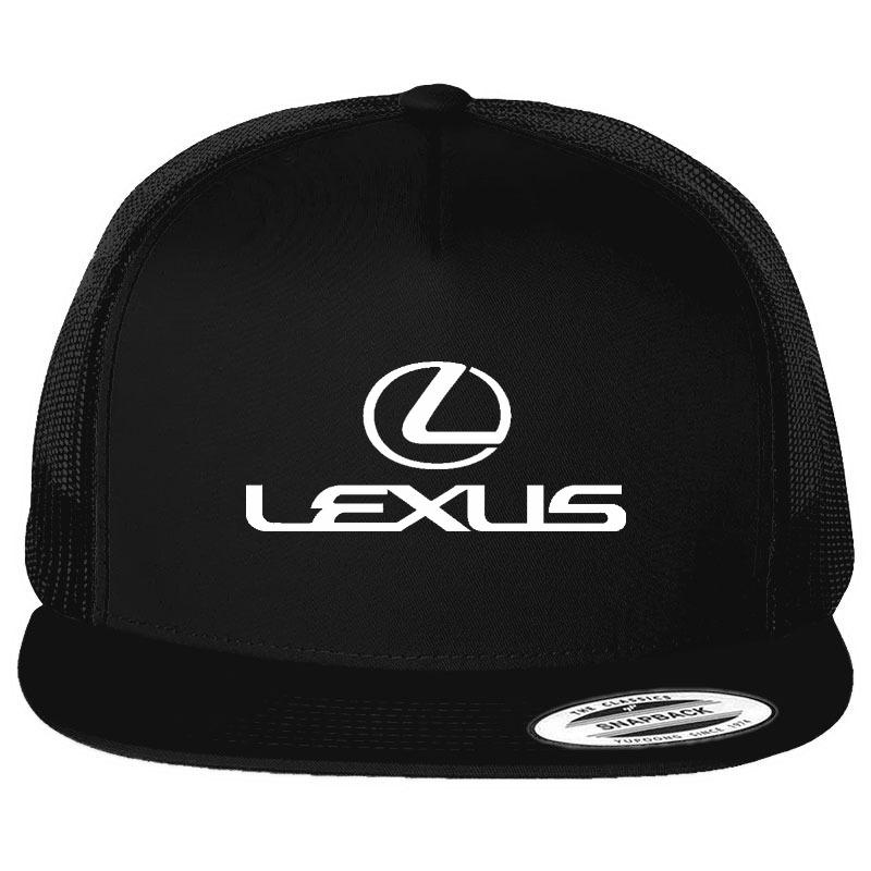 lexus 汽車自動logo 徽章黑色帽子上印刷平沿式yupoong 卡車司機帽