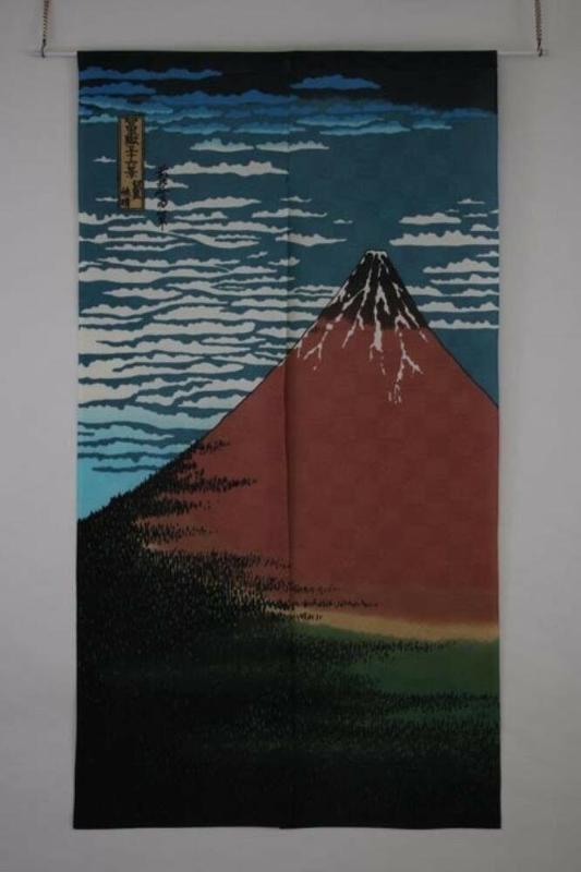 日本木刻畫 窗簾ukiyo-e 富士