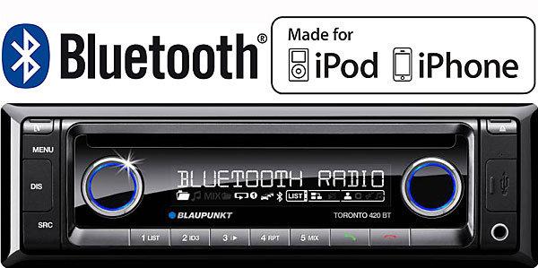 CD/MP3-Player, UKW/MW/LW-Tuner, Bluetooth, USB 2.0 Blaupunkt Toronto 420 BT Autoradio 