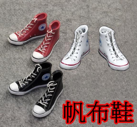 【現貨BA-541】1/6 多種色 高筒帆布鞋 (女鞋)  可綁鞋帶 布鞋 鞋子 模型