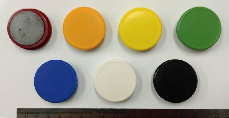 【利多文具】玻璃白板專用磁鐵 3.8公分 氧化鐵 玻璃可吸8張紙 強力磁鐵 紅黃藍綠黑白6色