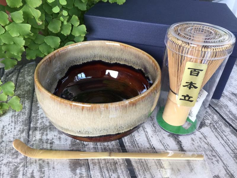日本茶道具茶碗抹茶碗唐津茶道三件組合附盒裝| 露天拍賣