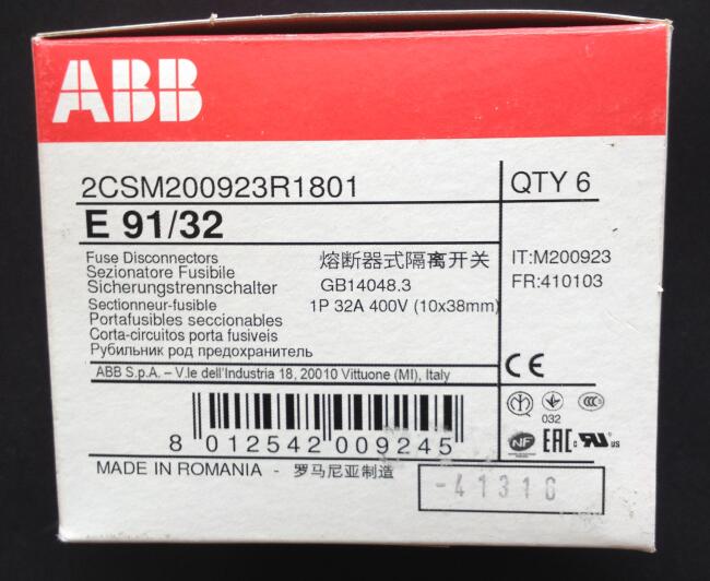 正品ABB熔斷器式隔離開關-保險絲底座E91/32 1P 32A  露天拍賣