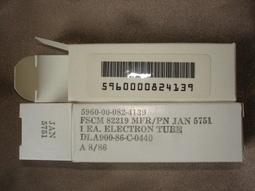 美國真空管Philips JAN 5751 1支1標(ECC83 12AX7A CV4004)軍規原盒全