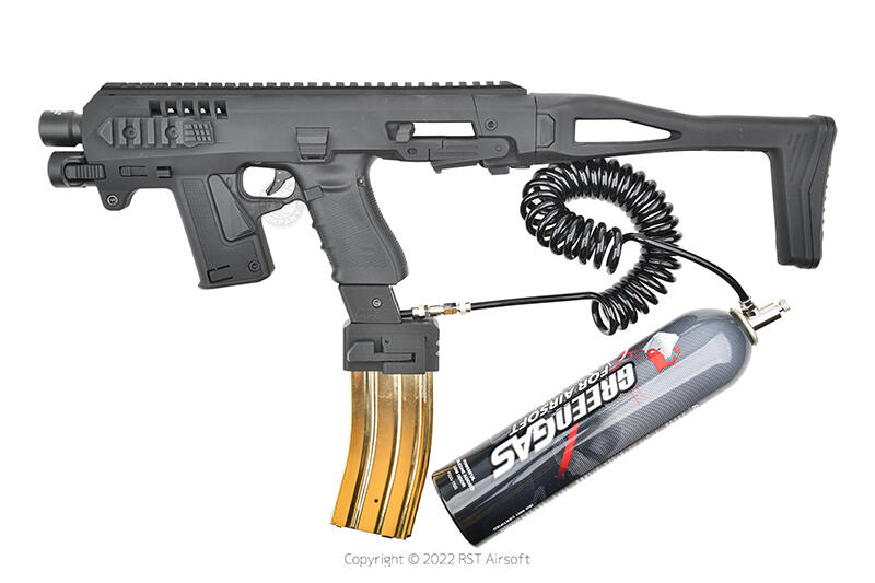 RST 紅星 - BAT WE GLOCK 克拉克 瓦斯彈匣 轉 M4 300發 轉接座 附贈瓦斯軟管 BAT-138