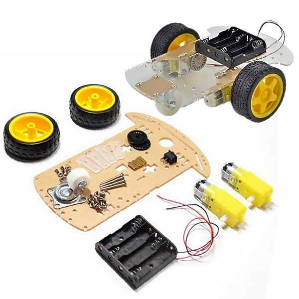 3輪小車底盤+2驅動馬達+電池盒 適用ARDUINO樹莓派實習避障車循跡車自走車機器人開發套件