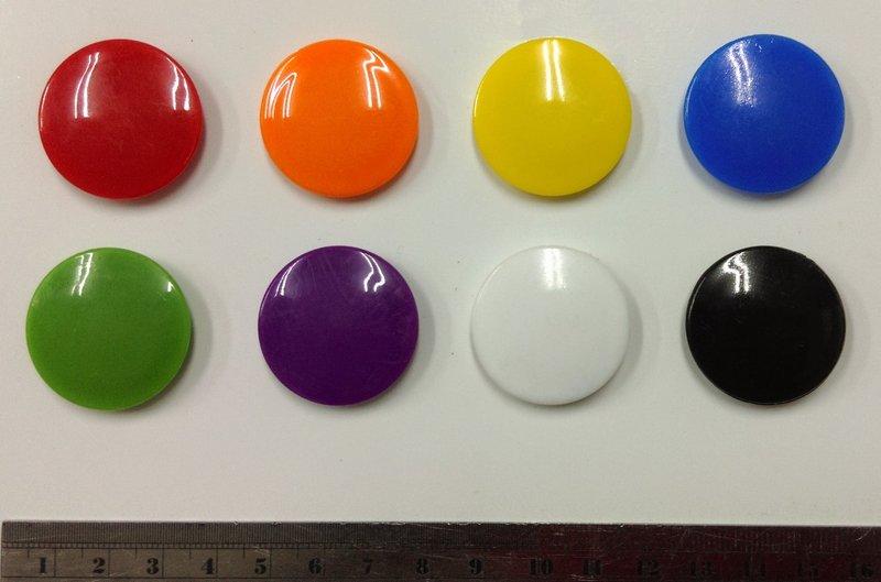 【利多文具】玻璃白板專用磁鐵 3公分 釹鐵硼磁鐵 強力磁鐵 紅橘黃綠藍紫黑白8色