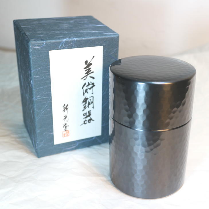 新光金属(Sinkoukinzoku) 茶筒 赤銅仕上げ 大(容量:200g) 純銅赤銅