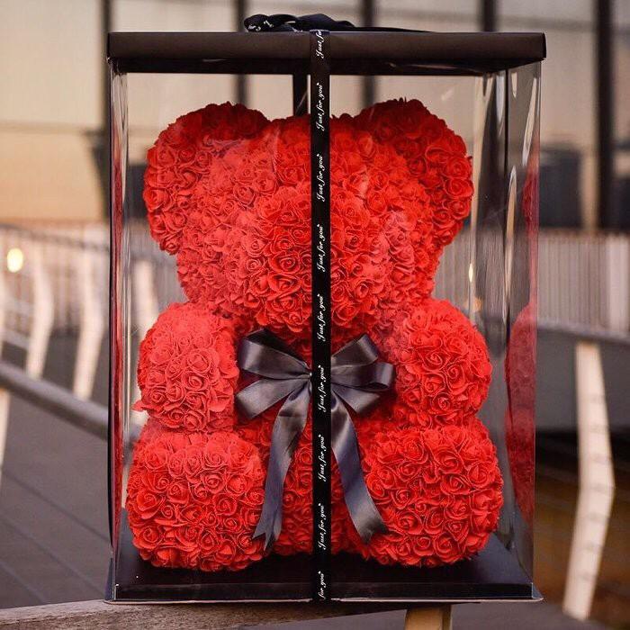 現貨聖誕促銷 浪漫熊熊花玫瑰迷你熊聖誕禮物玫瑰熊玫瑰花永生花熊永生花情人節禮物送禮禮物 露天拍賣