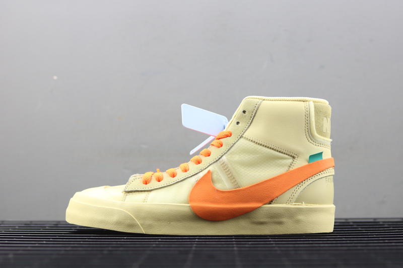 Off-White x Nike Blazer Mid 聯名高筒舒適休閒鞋男女鞋橘黃AA3832-700