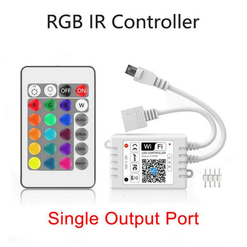 wifi 智能rgb控制器,帶24鍵紅外遙控器,適用於2835 5050 rgb led燈條