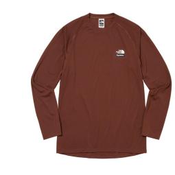 最新作 Supreme TNF Pigment Printed L/S Top 茶XXL Tシャツ