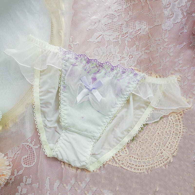 Lolita Girls Bow Ruffles Panties Comfort Briefs Japanese Underpants Underwear