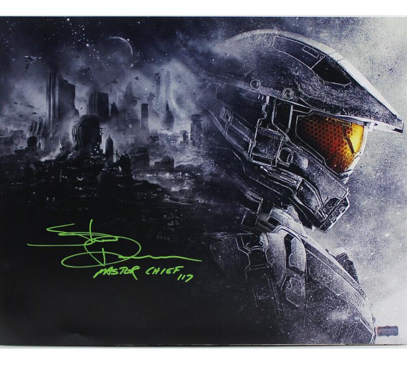 Steve Downes Signed Halo Unframed 16x20 Photo - Master Chief W Master Chief Insc