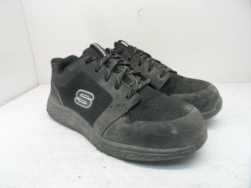 skechers 工作 男士鋁製腳趾鋼板運動安全鞋 黑色 尺寸11m