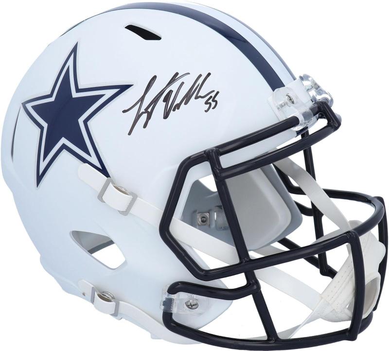 Leighton Vander Esch Dallas Cowboys Autographed Riddell Flat White Alternate  Revolution Speed Authentic Helmet