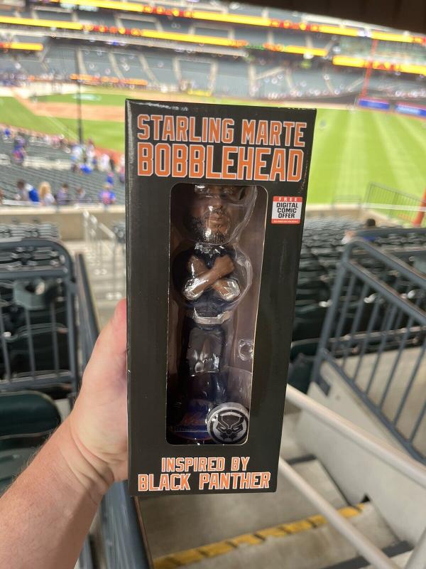 New York Mets Starling Marte MLB Black Panther Bobblehead 2023 SGA 