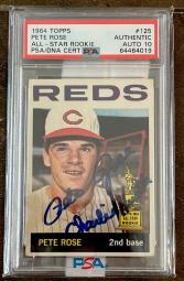 1964 Topps Cincinnati Reds Pete Rose All Star Rookie #125 PSA 3 VG