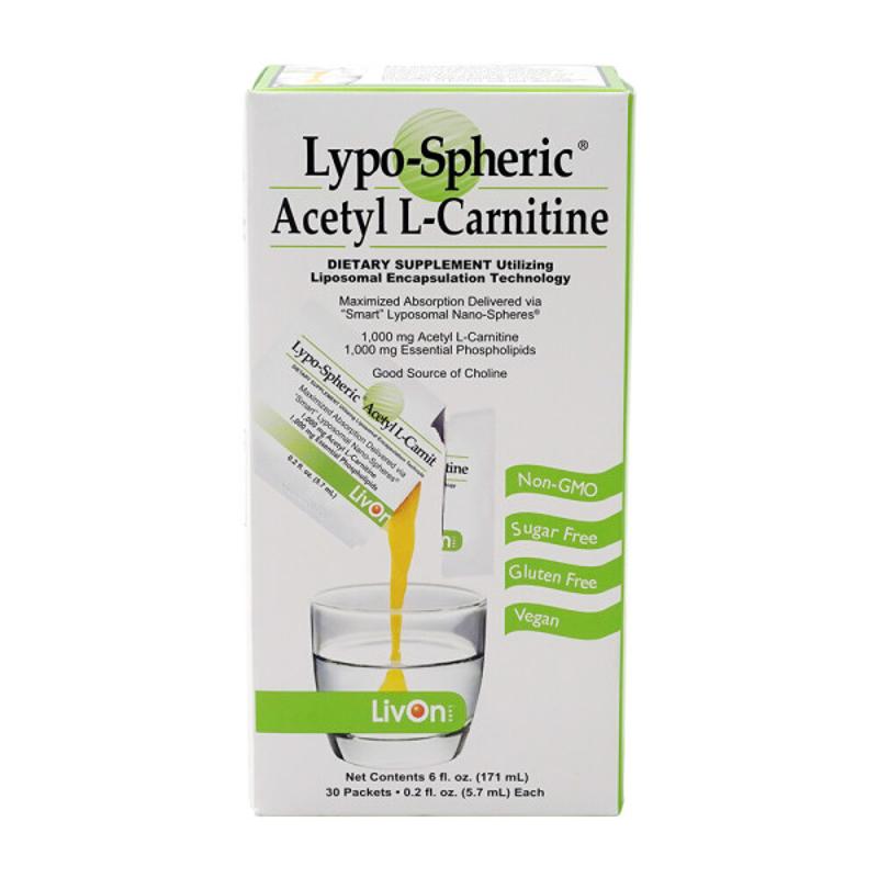 [LivOn Labs] Lypo-Spheric 乙酰左旋肉鹼 1000 mg 30 包
