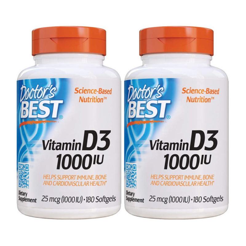 [Doctor's BEST] 2 入- 維他命 D3 1000 IU 180 粒軟膠囊 | PChomeUSA 海外代購