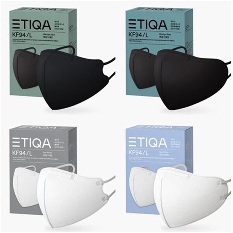 [ ETIQA] 韓國製 KF94 BASIC 鳥嘴型口罩-黑色 size L 40入