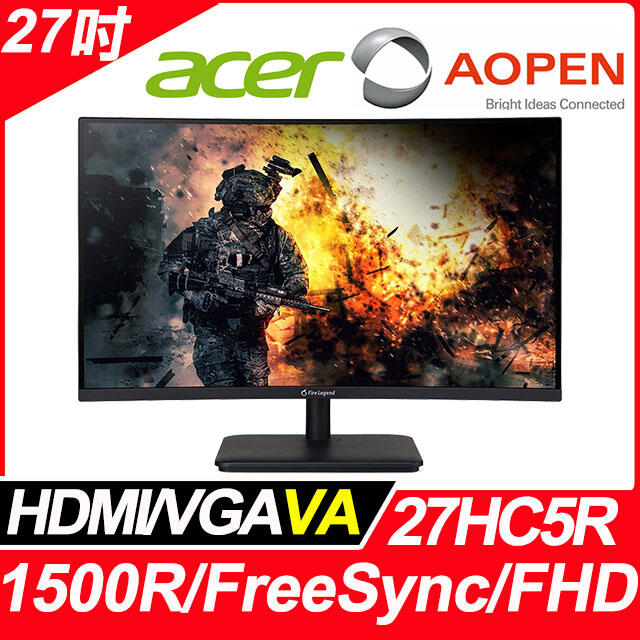 【PChome 24h購物】AOPEN 27HC5R 曲面螢幕 (27吋/FHD/HDMI/喇叭/VA)