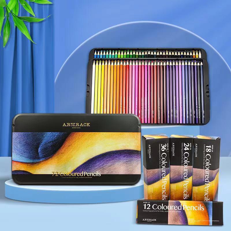 亞馬遜新品72色彩色鉛筆套裝油性彩鉛繪畫設計師禮品盒裝72色彩筆| 露天