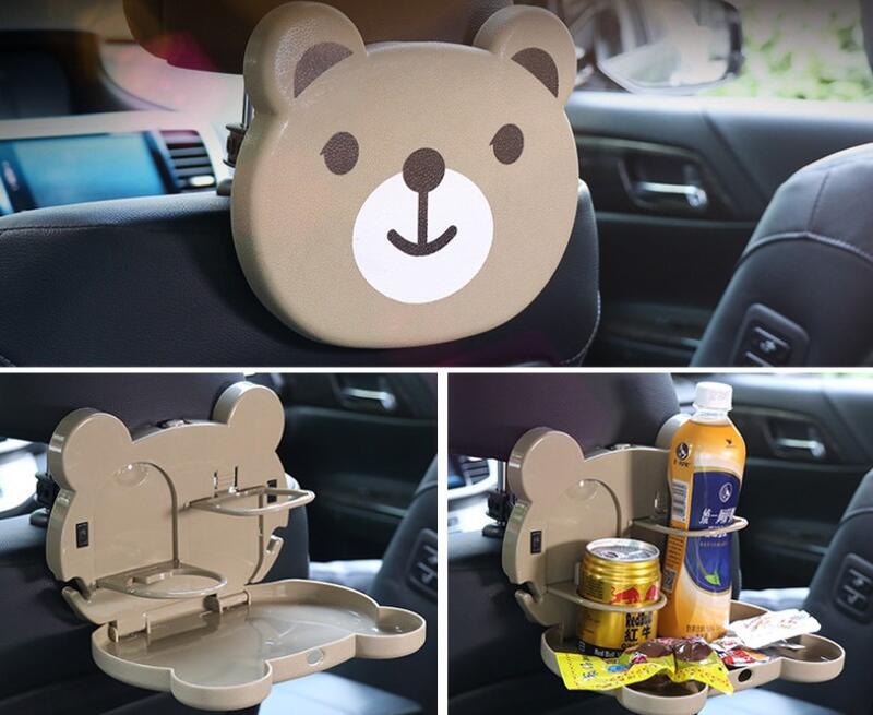 餐盤 卡通車載餐盤架(小 熊 / 熊貓 )『車麗屋』