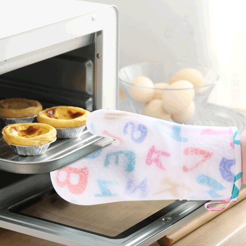 |特賣|隔熱防燙手套硅膠廚房加厚加棉雙層烤箱手套 耐高溫微波