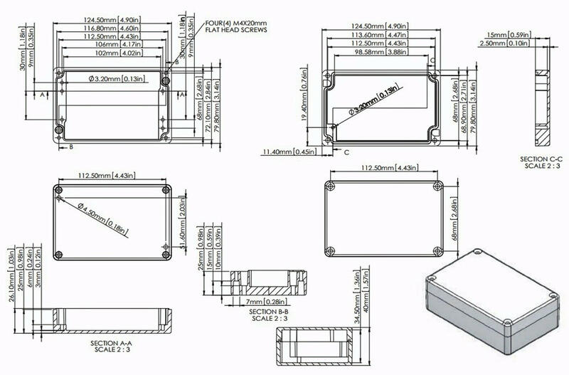 Scatola Custodia Stagna In Alluminio Pressofuso Gainta G107, IP65, 125x80x40mm